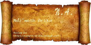 Németh Arika névjegykártya
